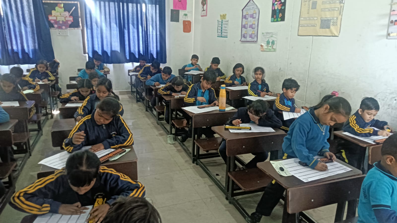 Students of The Aryan International School during a learning activity